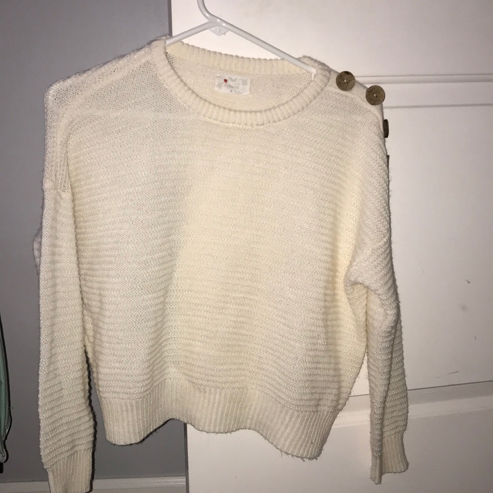 White cropped sweater